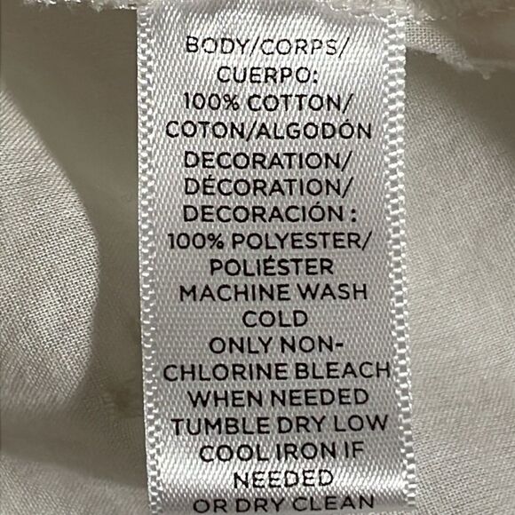 Small Loft white button down long sleeve 100% cotton floral embroidered blouse - Picture 13 of 16